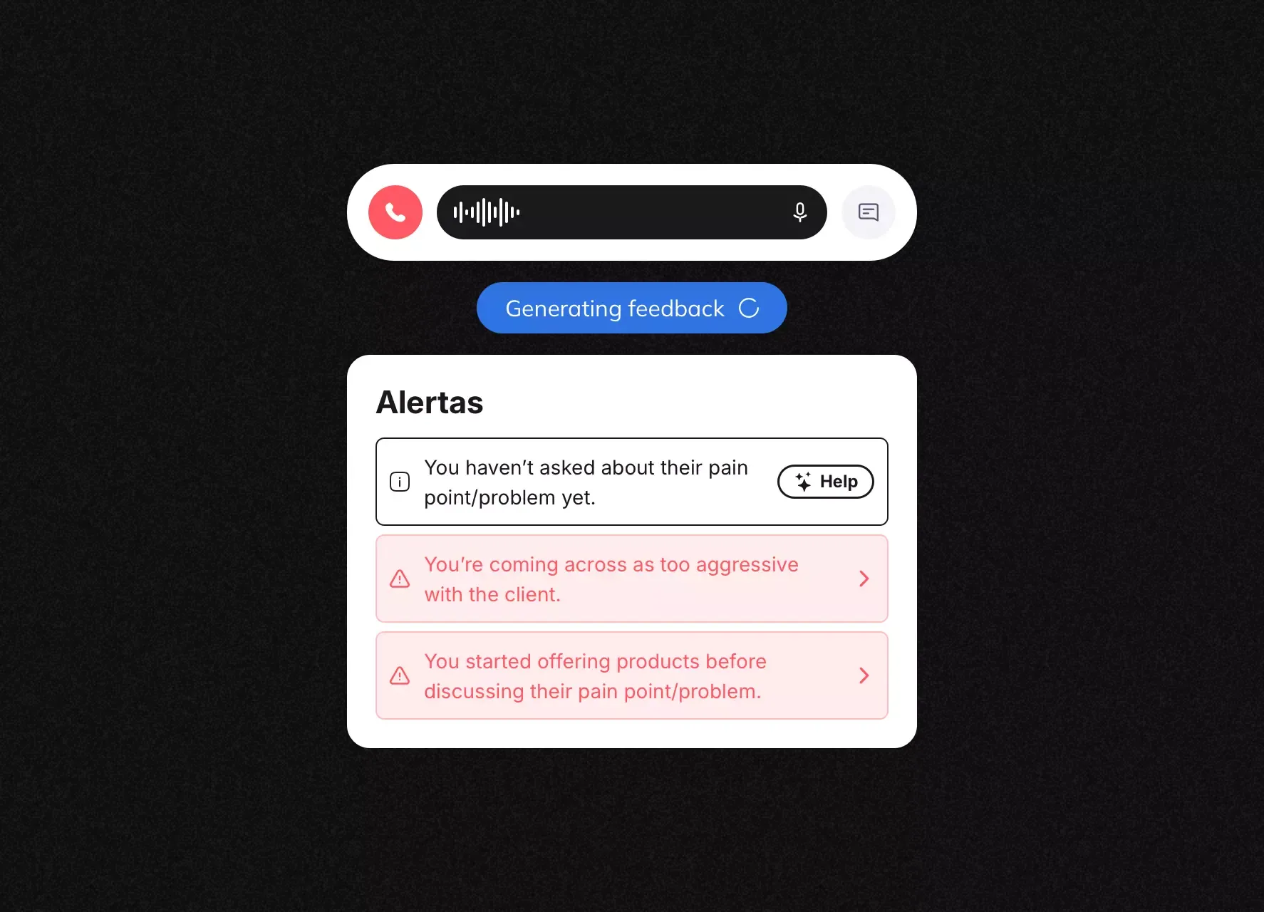 Feedback in real time, not the day after