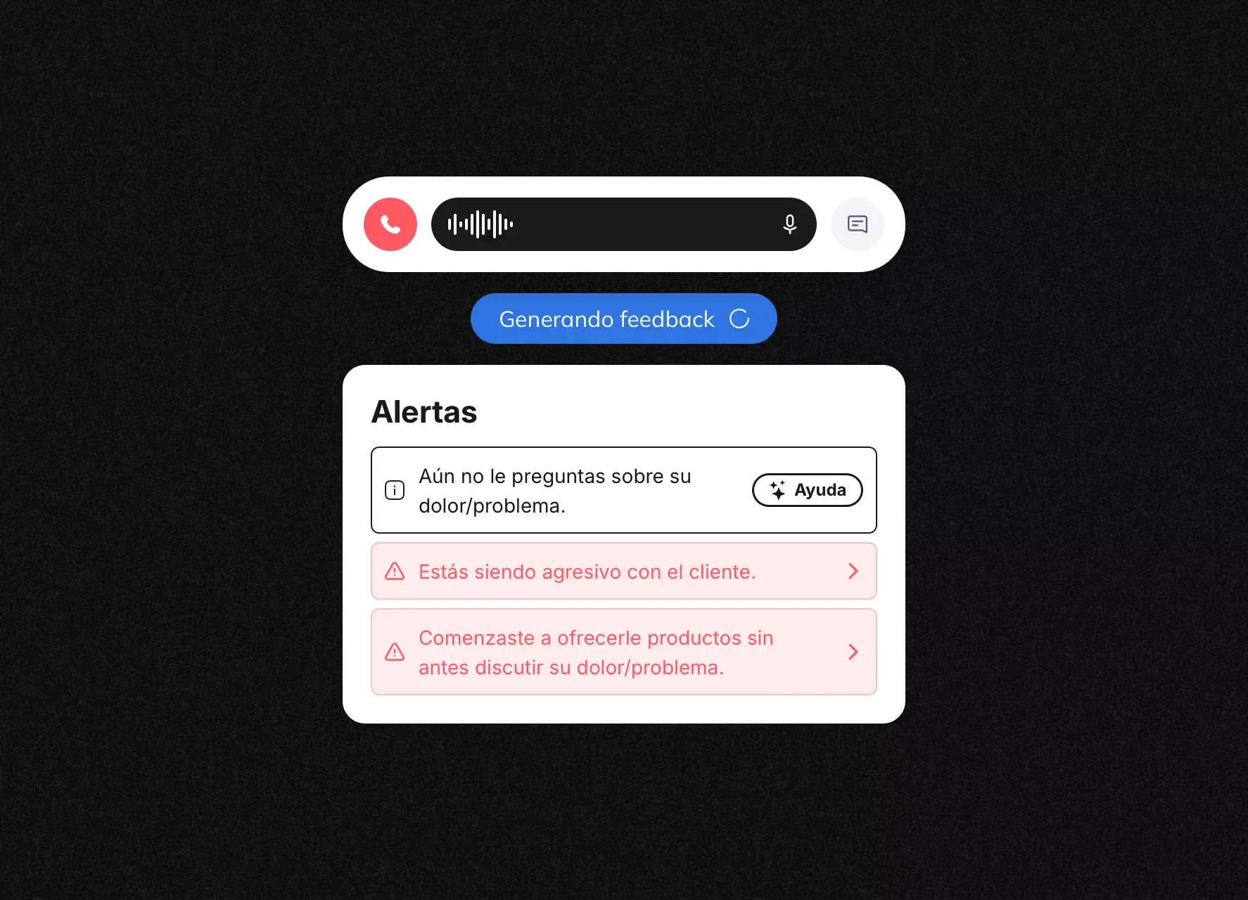 Feedback que llega en vivo, no al día siguiente