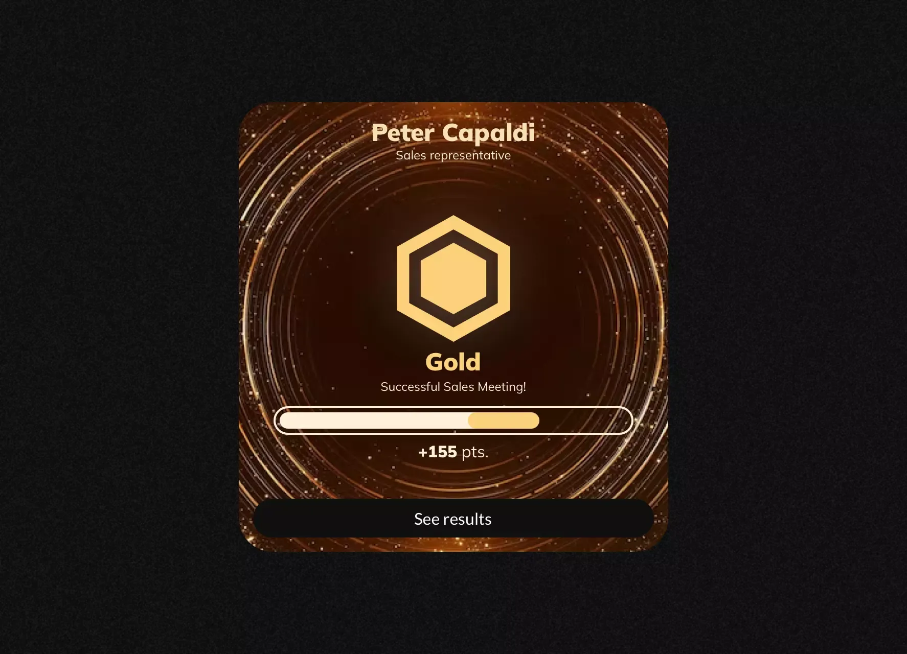 Performance rankings and achievements for reps